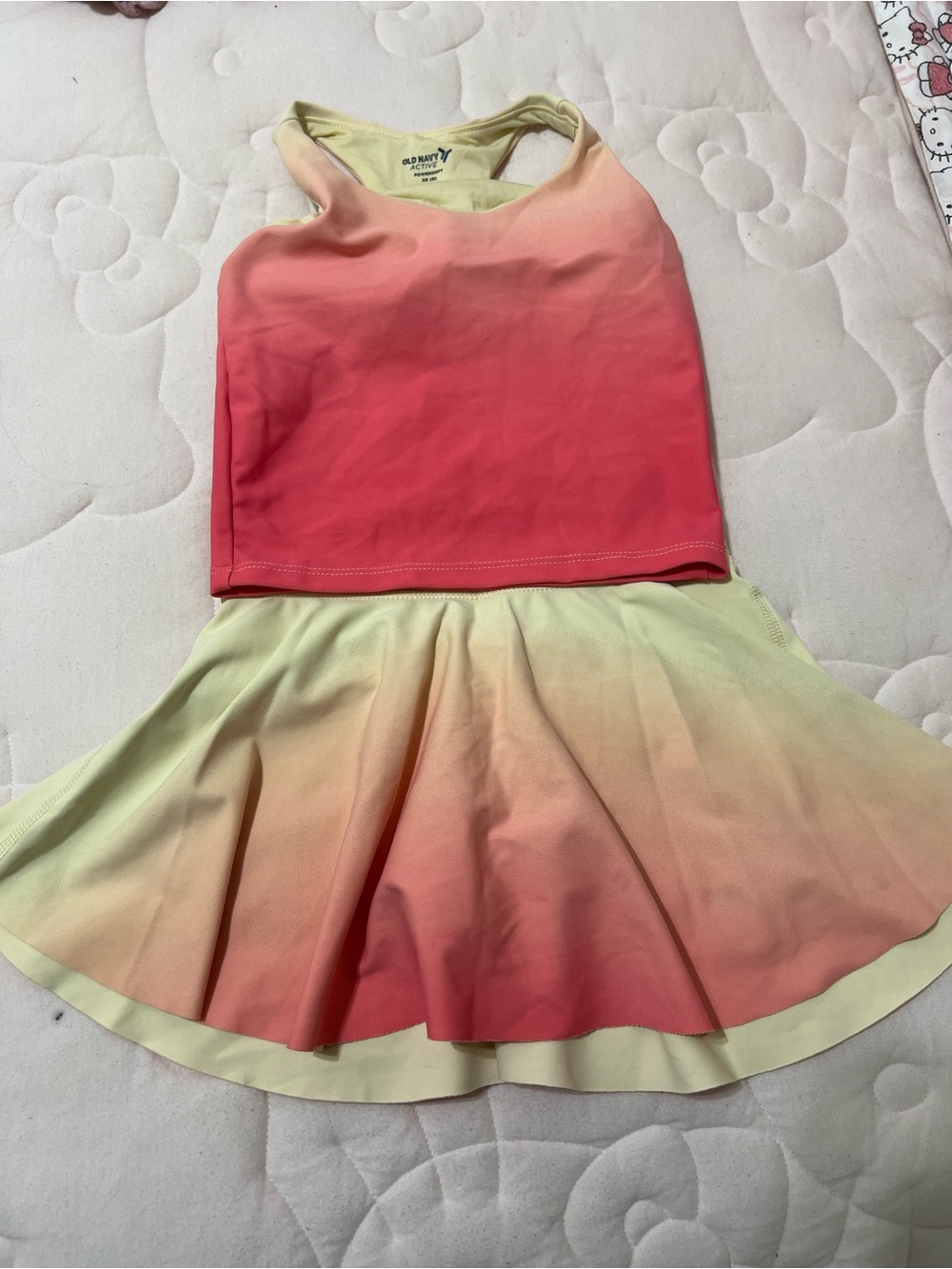 Old Navy Girls' Pink to Yellow Ombre Skater Skirt